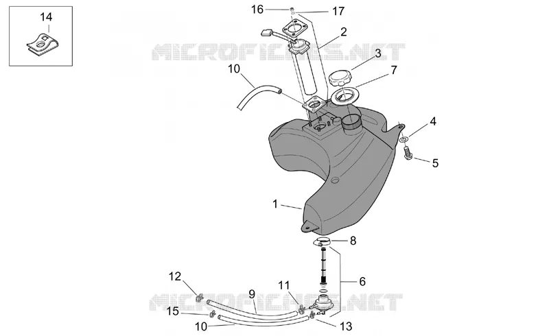 Réservoir essence II Aprilia APRILIA-SCOOTER 50 SR 2012  SR H2O (IE+Carb.)