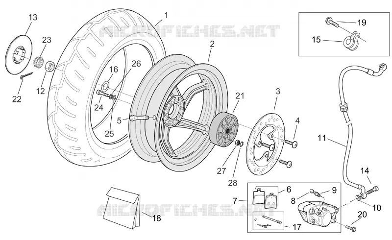 Roue Posterieure - F.D. Aprilia APRILIA-SCOOTER 50 SR 2007  SR H2O (IE+Carb.)