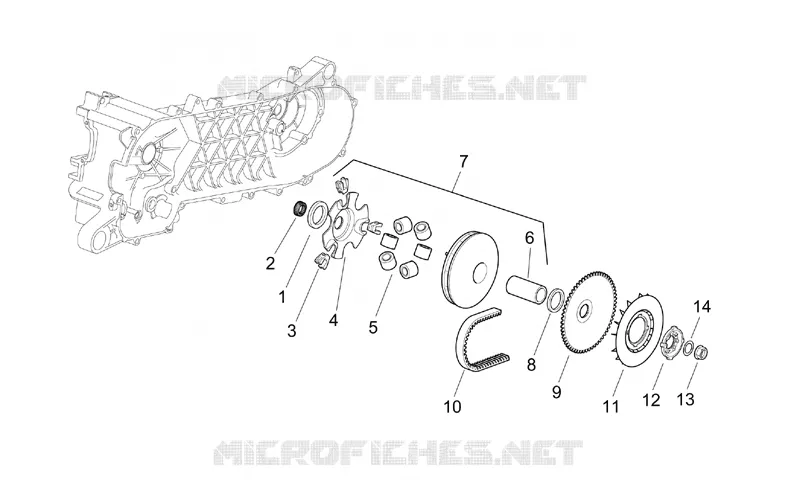 Variateur Aprilia APRILIA-SCOOTER 50 SR 2008  SR H2O (IE+Carb.)