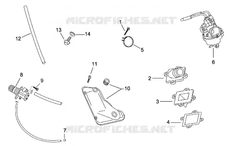 Groupe carburateur - pompe a huile Aprilia APRILIA-SCOOTER 50 SR 1994  SR H2O