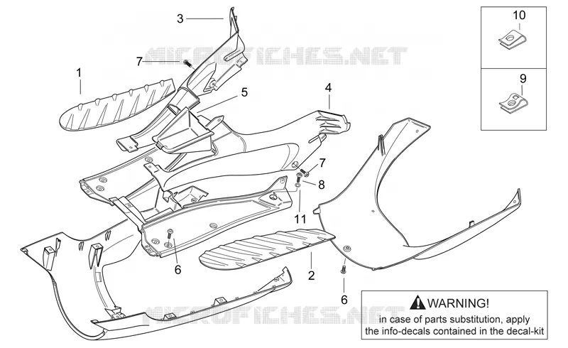 Carrosserie centrale I Aprilia APRILIA-SCOOTER 50 SR 2000  SR H2O