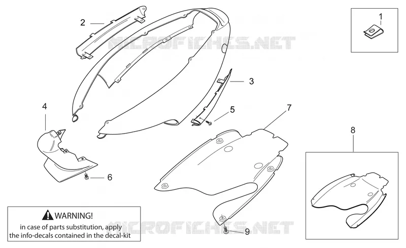 Carrosserie posterieure II Aprilia APRILIA-SCOOTER 50 SR 2000  SR H2O