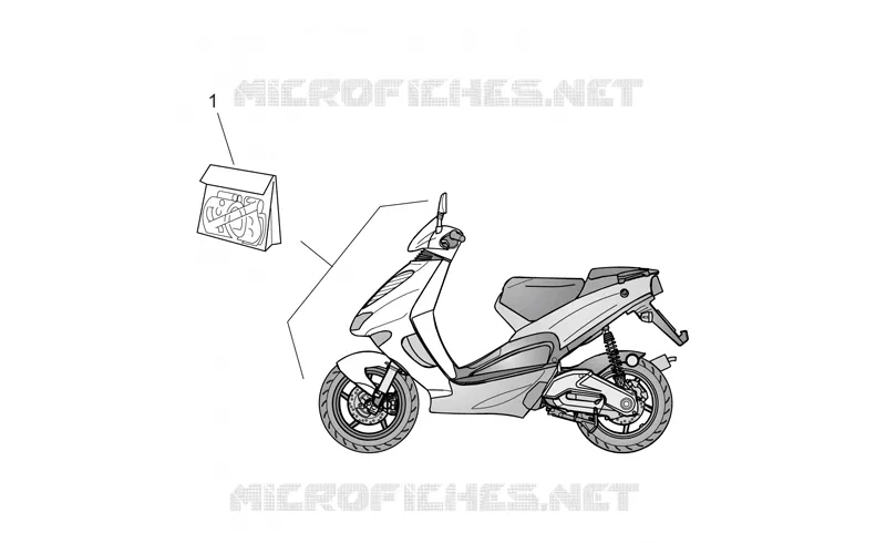 Décal série carrosserie av. Aprilia APRILIA-SCOOTER 50 SR 1999  SR H2O