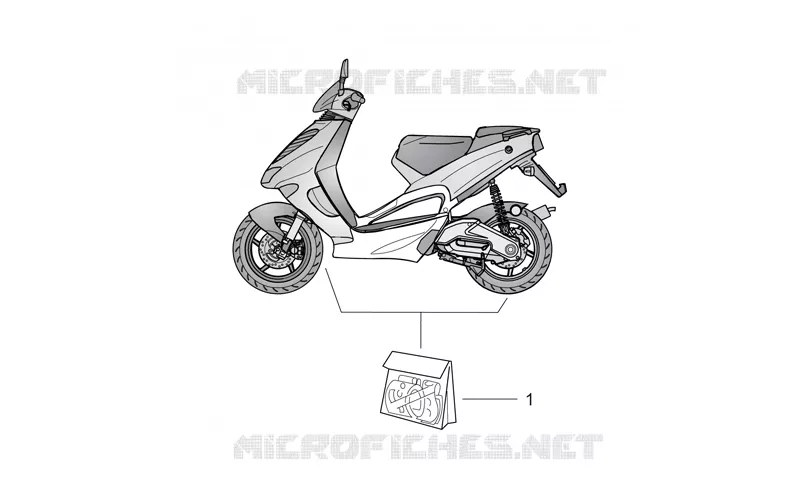 Décal série carrosserie cent. Aprilia APRILIA-SCOOTER 50 SR 1997  SR H2O