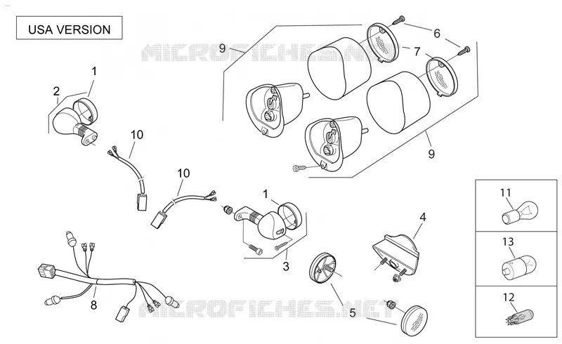Feux arriere USA Aprilia APRILIA-SCOOTER 50 SR 1999  SR H2O