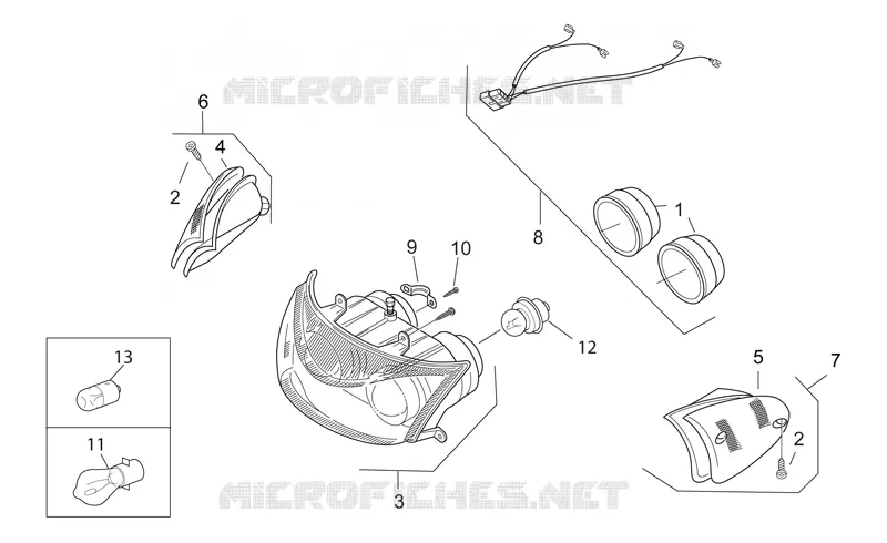 Feux avant Aprilia APRILIA-SCOOTER 50 SR 2000  SR H2O