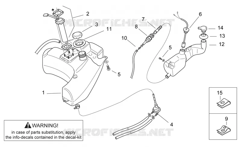 Reservoir huile et carburant Aprilia APRILIA-SCOOTER 50 SR 1999  SR H2O