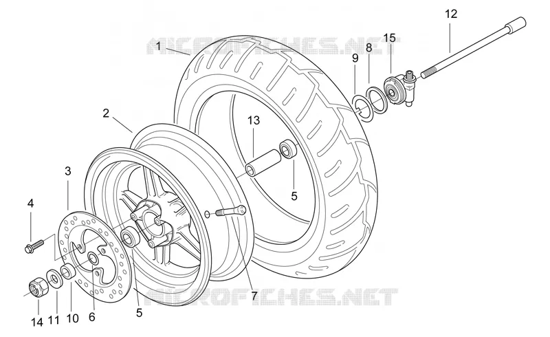 Roue Av. Aprilia APRILIA-SCOOTER 50 SR 2000  SR H2O