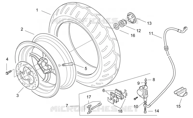 Roue Posterieure - F.D. Aprilia APRILIA-SCOOTER 50 SR 2000  SR H2O