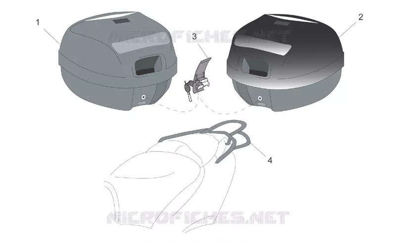 Acc. - Top cases, valises lat Aprilia APRILIA-SCOOTER 50 SR 2006  SR H2O NEW (Di-Tech)