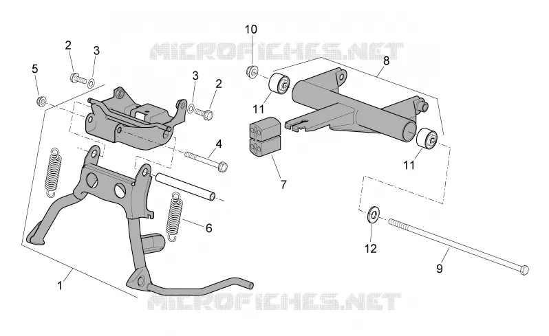 Bequille - bielle Aprilia APRILIA-SCOOTER 50 SR 2008  SR H2O NEW (IE+Carb.)