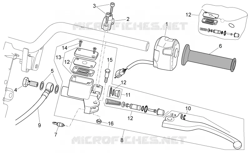 Commandes gche Aprilia APRILIA-SCOOTER 50 SR 2005  SR H2O NEW (IE+Carb.)