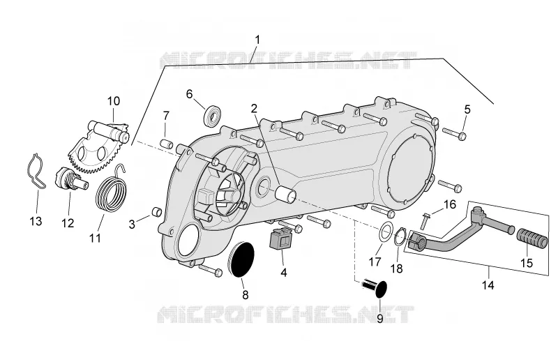 Couvercle transmission Aprilia APRILIA-SCOOTER 50 SR 2008  SR H2O NEW (IE+Carb.)