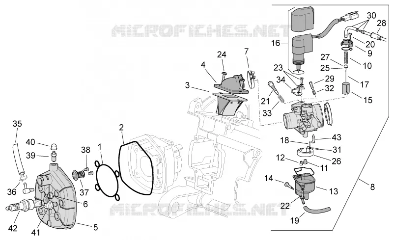 Culasse/Carburateur Aprilia APRILIA-SCOOTER 50 SR 2005  SR H2O NEW (IE+Carb.)
