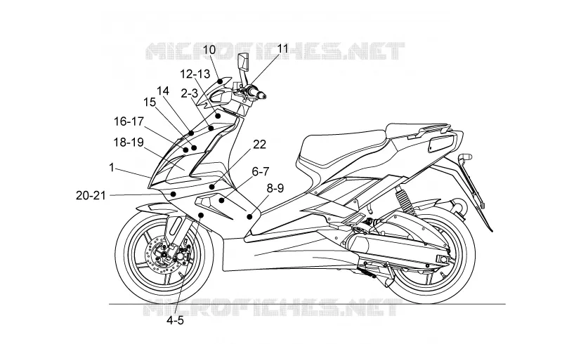 Décalco Aprilia APRILIA-SCOOTER 50 SR 2005  SR H2O NEW (IE+Carb.)