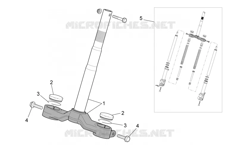 Fourche I Aprilia APRILIA-SCOOTER 50 SR 2005  SR H2O NEW (IE+Carb.)