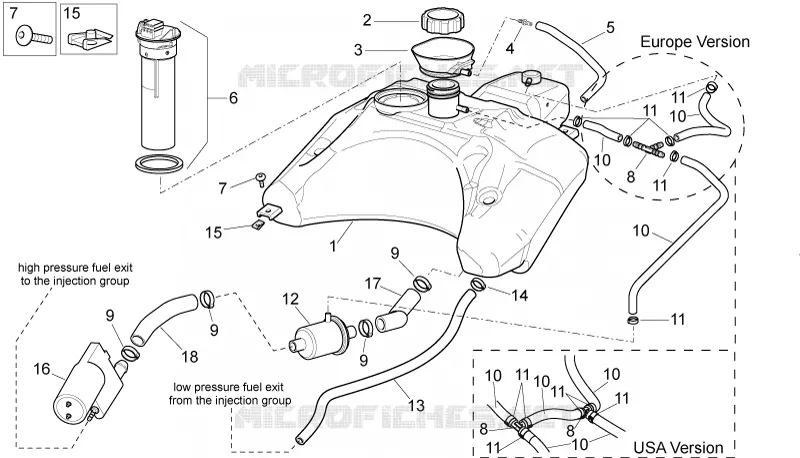 Réservoir essence I Aprilia APRILIA-SCOOTER 50 SR 2005  SR H2O NEW (IE+Carb.)