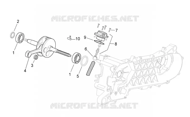 Arbre moteur Aprilia APRILIA-SCOOTER 50 SR 2011  SR IE+Carb.