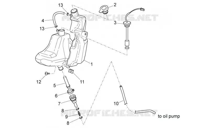 Réservoir  huile Aprilia APRILIA-SCOOTER 50 SR 2014  SR IE+Carb.