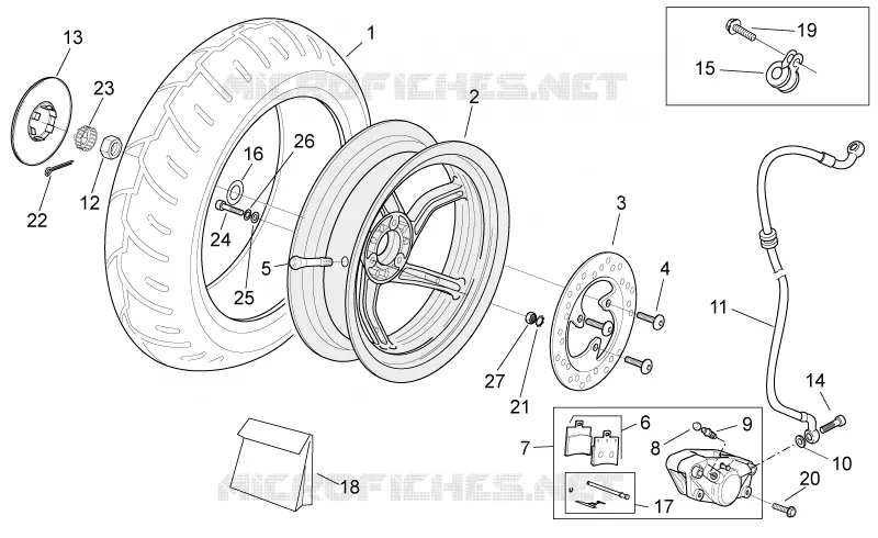 Roue Posterieure - F.D. Aprilia APRILIA-SCOOTER 50 SR 2011  SR IE+Carb.