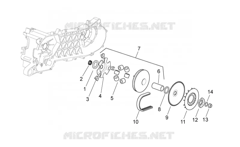 Variateur Aprilia APRILIA-SCOOTER 50 SR 2010  SR IE+Carb.