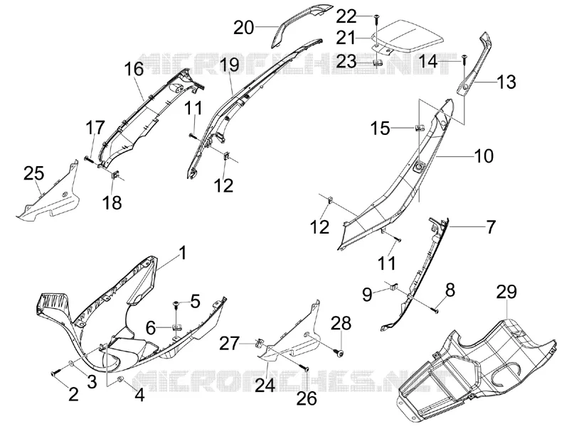Couvertures laterales - Spoiler Aprilia APRILIA-SCOOTER 125 SR 2011  SR MAX
