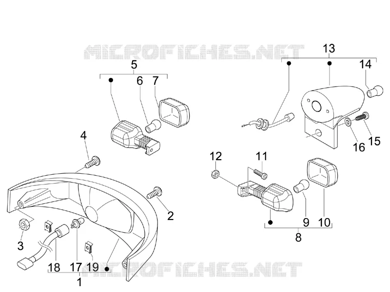 Eclairages arrière - Clignotants Aprilia APRILIA-SCOOTER 125 SR 2011  SR MAX