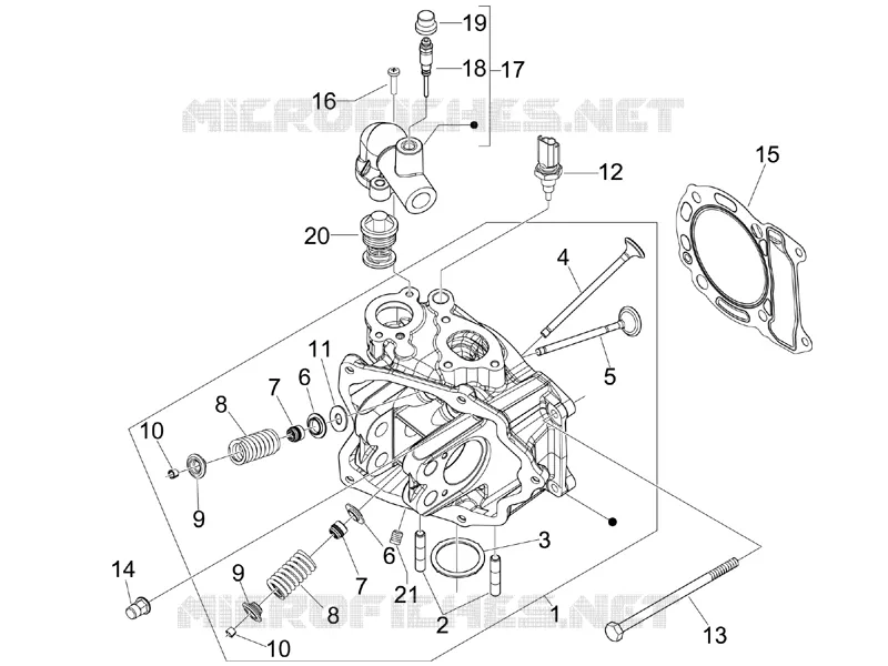 Ensemble culasse - Soupape Aprilia APRILIA-SCOOTER 125 SR 2013  SR MAX
