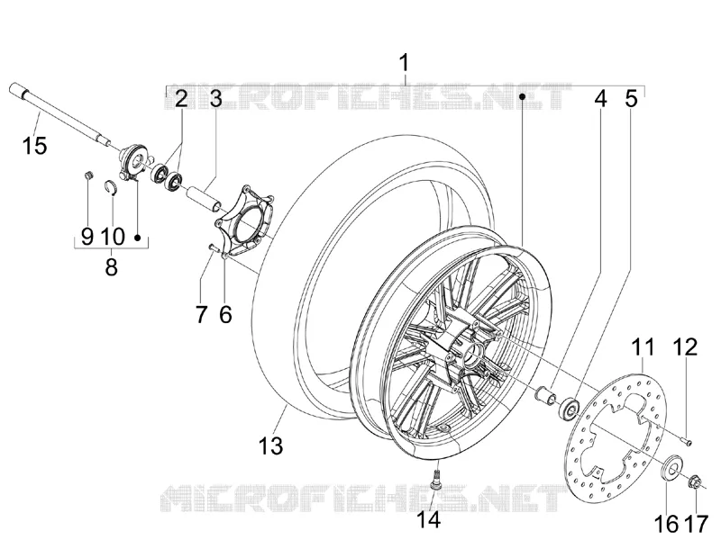 Roue avant Aprilia APRILIA-SCOOTER 125 SR 2012  SR MAX