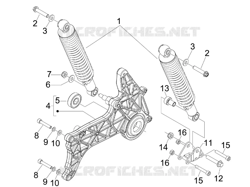 Suspension arrière - Amortisseur/s Aprilia APRILIA-SCOOTER 125 SR 2013  SR MAX