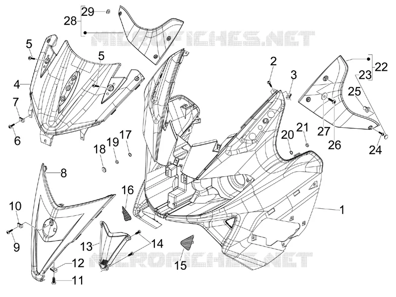 Tablier avant Aprilia APRILIA-SCOOTER 125 SR 2012  SR MAX
