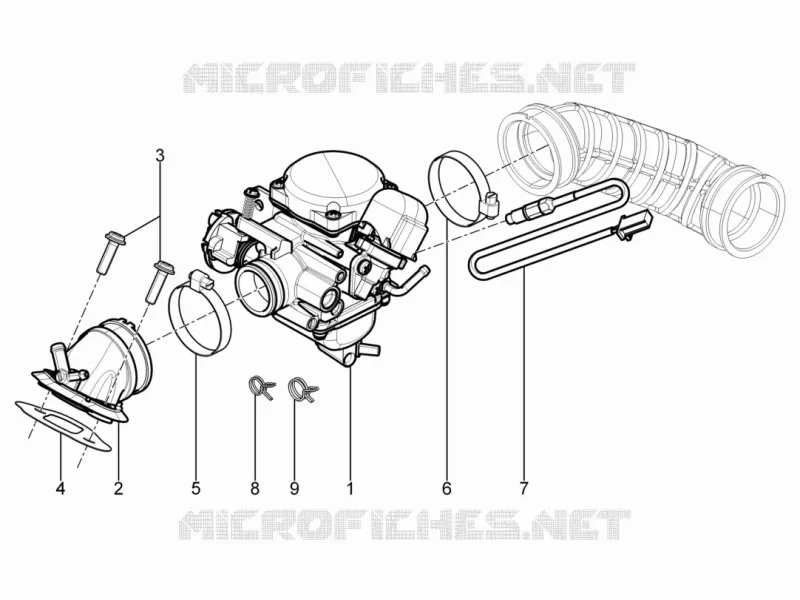 Carburateur complet - Raccord d'admission Aprilia APRILIA-SCOOTER 125 SR 2014  SR Motard 4T E3