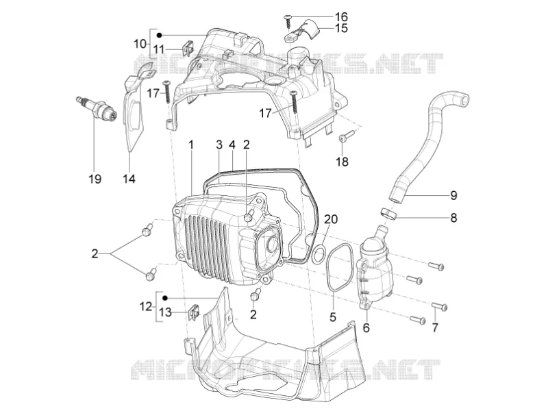 Couvercle culasse Aprilia APRILIA-SCOOTER 125 SR 2013  SR Motard 4T E3