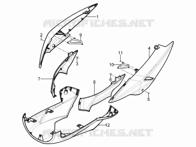 Couvertures laterales - Spoiler Aprilia APRILIA-SCOOTER 125 SR 2013  SR Motard 4T E3