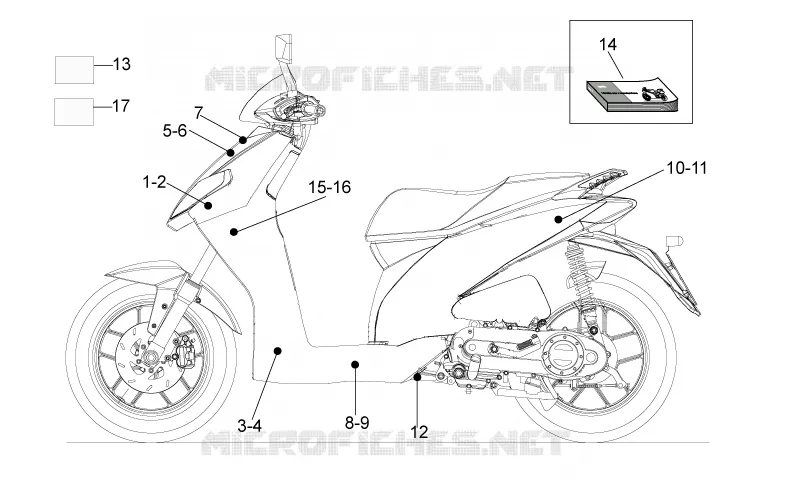 Monogrammes - Decorations Aprilia APRILIA-SCOOTER 125 SR 2012  SR Motard 4T E3