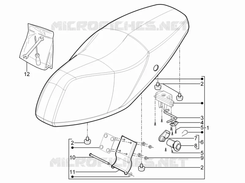 Selle/sieges Aprilia APRILIA-SCOOTER 125 SR 2012  SR Motard 4T E3