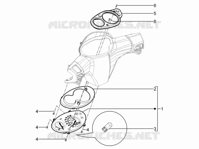 Groupe instruments - Cruscotto Aprilia APRILIA-SCOOTER 50 SR 2012  SR Motard 2T E3