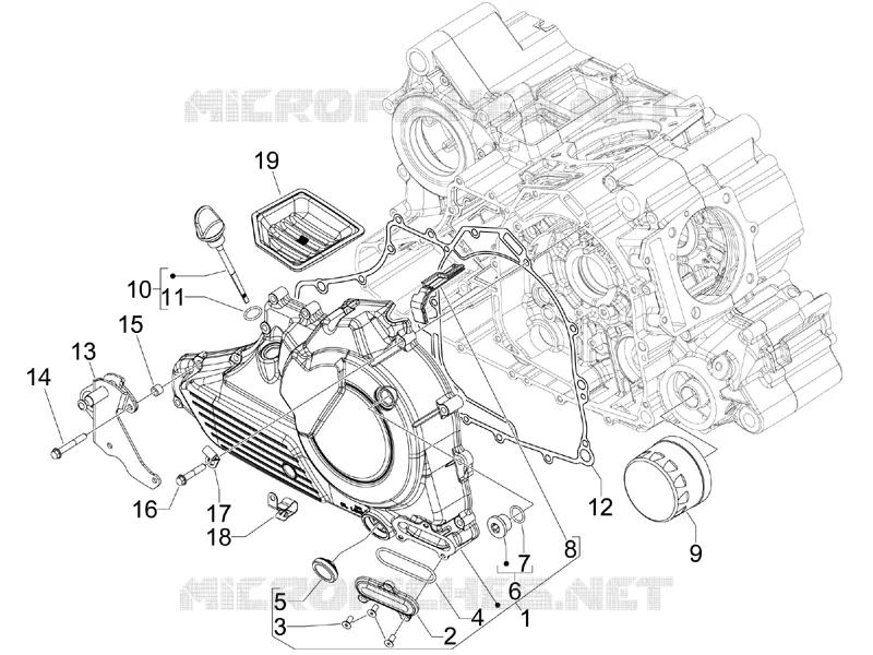 Couvercle volant magnetique - Filtre à huile Aprilia APRILIA-SCOOTER 850 SRV 2013  SRV 4T 8V E3