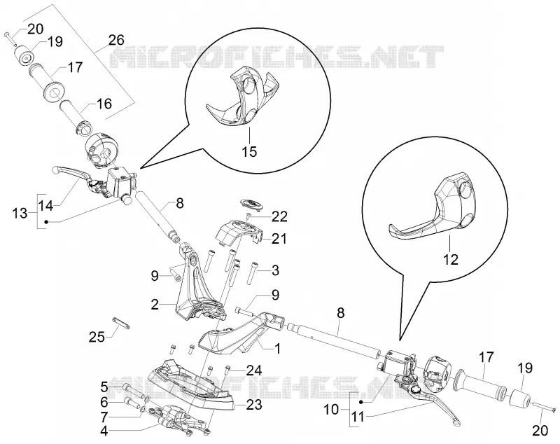 Guidon - Maître cylindre Aprilia APRILIA-SCOOTER 850 SRV 2013  SRV 4T 8V E3