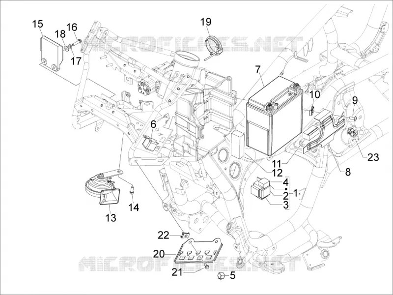 Relais - Batterie - Avertisseur sonore Aprilia APRILIA-SCOOTER 850 SRV 2012  SRV 4T 8V E3