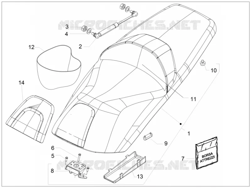 Selle/sieges Aprilia APRILIA-SCOOTER 850 SRV 2013  SRV 4T 8V E3