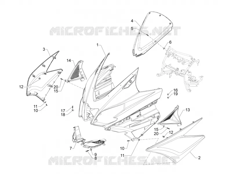 Tablier avant Aprilia APRILIA-SCOOTER 850 SRV 2012  SRV 4T 8V E3