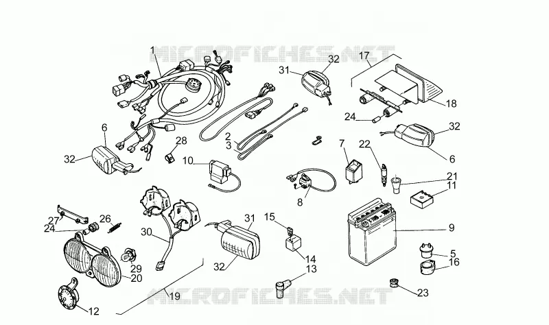 Circuit electrique Aprilia APRILIA-MOTORCYCLES 50 TUAREG 1990  TUAREG RALLY