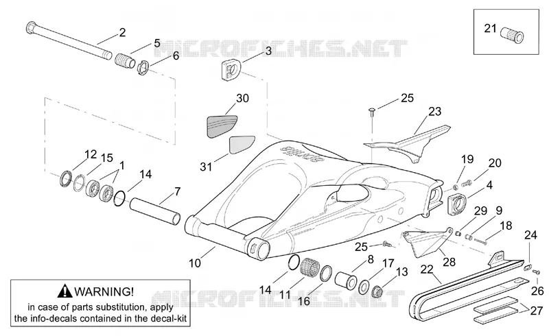 Bras oscillant fini Aprilia APRILIA-MOTORCYCLES 1000 TUONO 2003  RSV 1000 Tuono