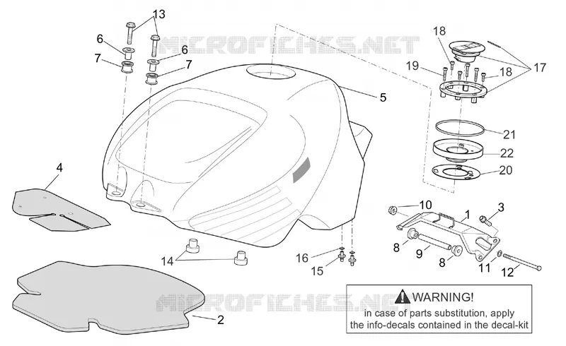 Réservoir essence Aprilia APRILIA-MOTORCYCLES 1000 TUONO 2004  RSV 1000 Tuono