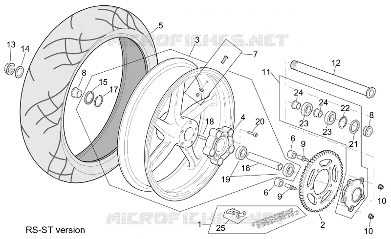 Roue ar.v ST-RS Aprilia APRILIA-MOTORCYCLES 1000 TUONO 2002  RSV 1000 Tuono