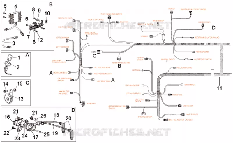 Circuit electrique I Aprilia APRILIA-MOTORCYCLES 1000 TUONO 2006  RSV 1000 Tuono