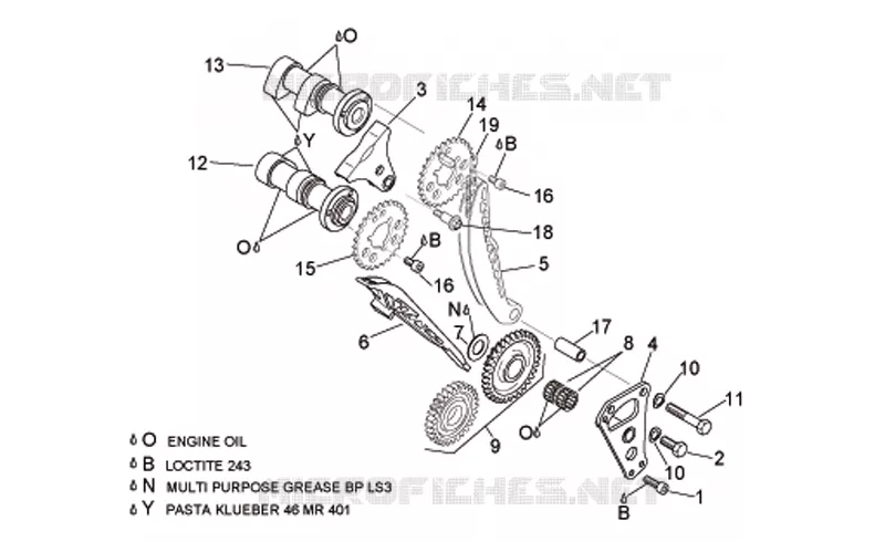 Distribution cylindre avant Aprilia APRILIA-MOTORCYCLES 1000 TUONO 2009  RSV 1000 Tuono