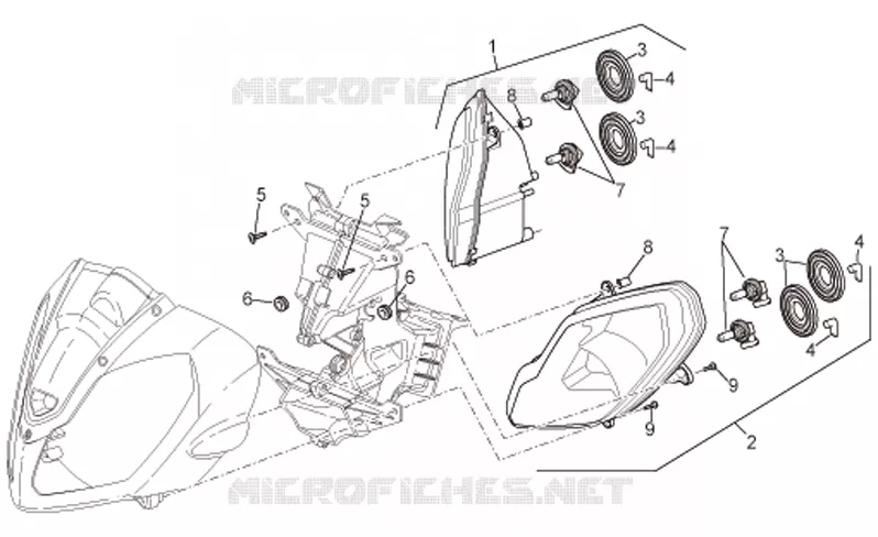 Phare avant Aprilia APRILIA-MOTORCYCLES 1000 TUONO 2007  RSV 1000 Tuono
