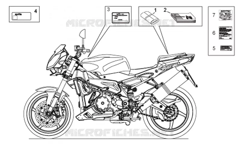 Plaquettes-decal. Aprilia APRILIA-MOTORCYCLES 1000 TUONO 2009  RSV 1000 Tuono